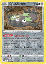 Galarian Stunfisk 125/185, Vivid Voltage, Reverse Holo finish, representative matte composite
