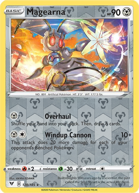 Magearna 128/185, Vivid Voltage, Reverse Holo finish, representative matte composite