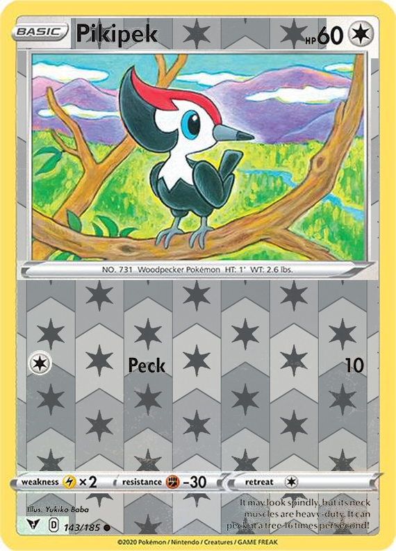 Pikipek 143/185, Vivid Voltage, Reverse Holo finish, representative matte composite