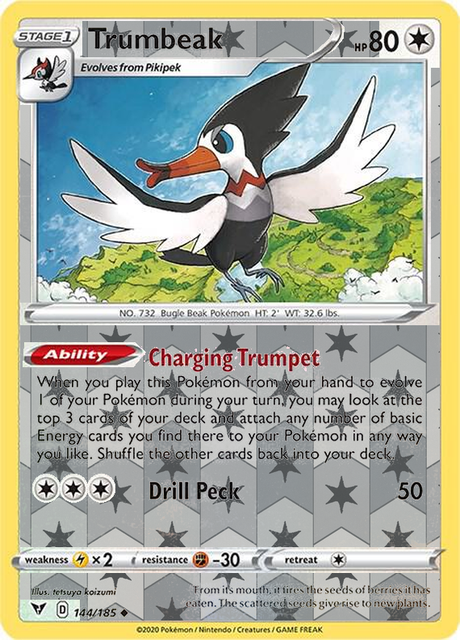 Trumbeak 144/185, Vivid Voltage, Reverse Holo finish, representative matte composite