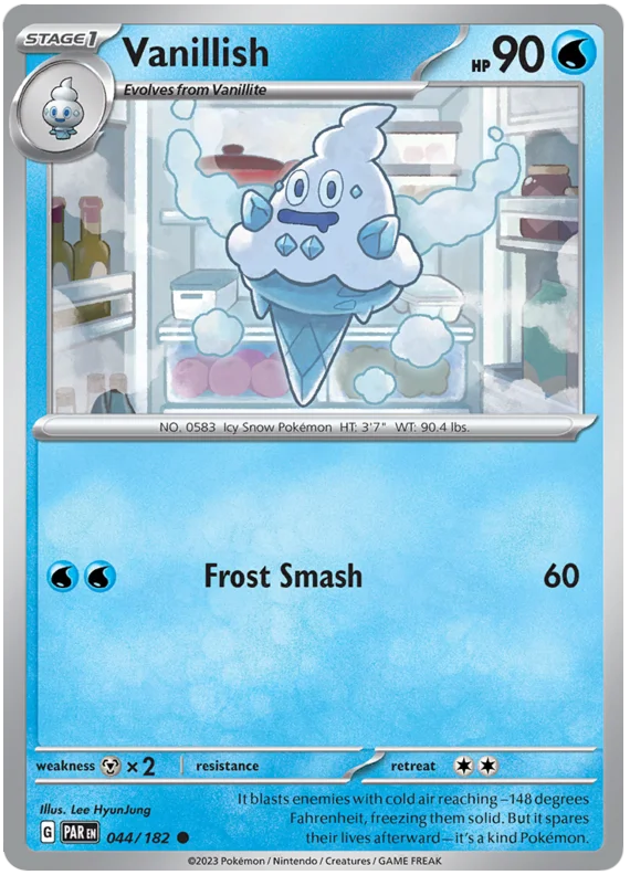 Vanillish Paradox Rift Single Pokemon Card 044/182