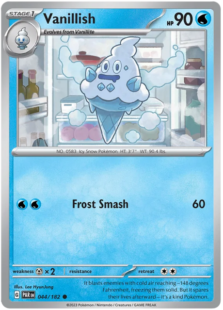 Vanillish Paradox Rift Single Pokemon Card 044/182