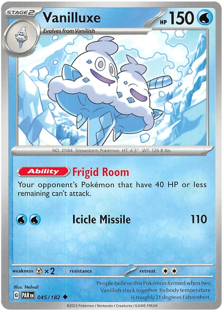 Vanilluxe Paradox Rift Single Pokemon Card 045/182