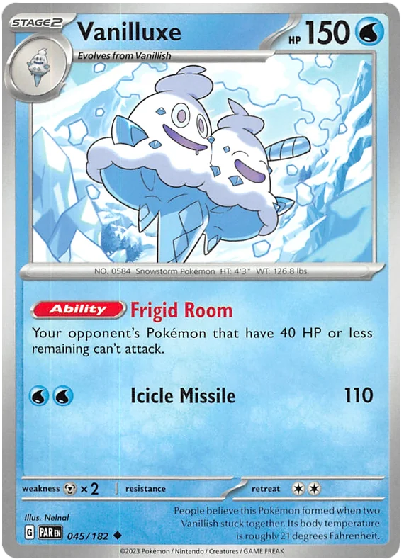 Vanilluxe Paradox Rift Single Pokemon Card 045/182