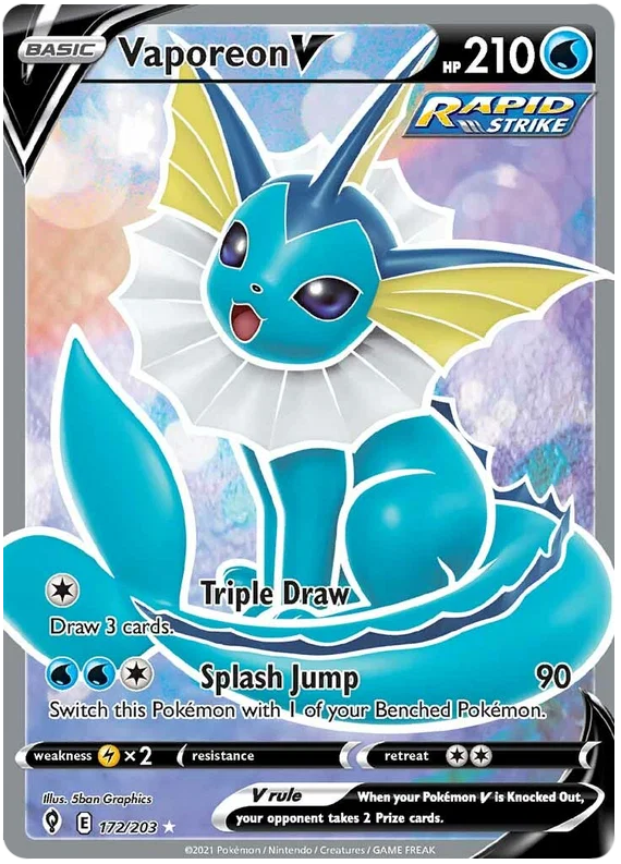 Vaporeon V (Full Art) 172/203 - Pokemon TCG Evolving Skies card