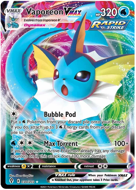 Vaporeon VMAX 030/203 - Pokemon TCG Evolving Skies card