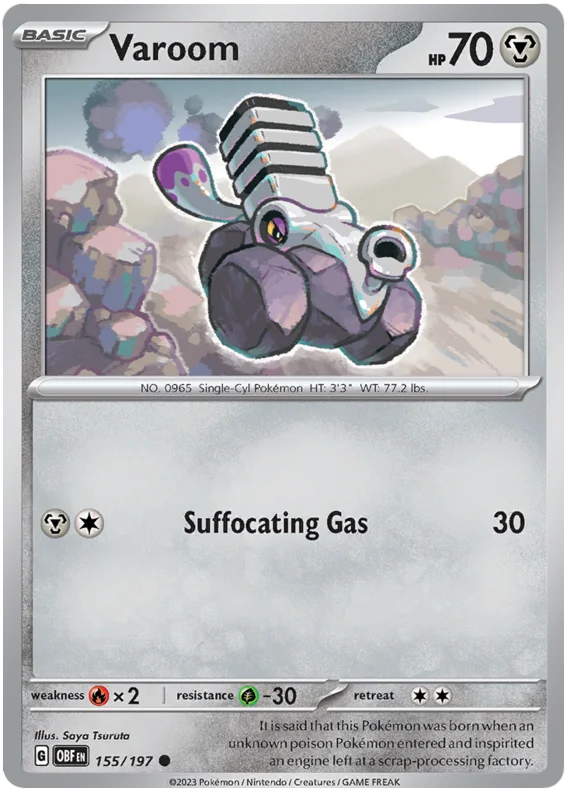 Varoom 155 Obsidian Flames Single Pokemon Card
