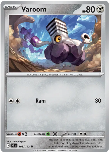 Varoom Stellar Crown Pokemon Single Card 108/142
