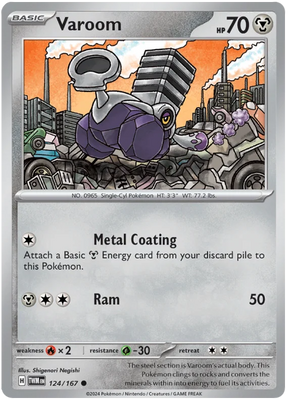 Varoom Twilight Masquerade Pokemon Single 124/167