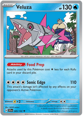 Veluza Stellar Crown Pokemon Single Card 045/142