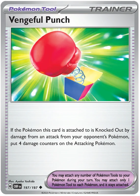 Vengeful Punch Obsidian Flames Single Pokemon Card