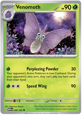 Venomoth 151 Single Pokemon Card
