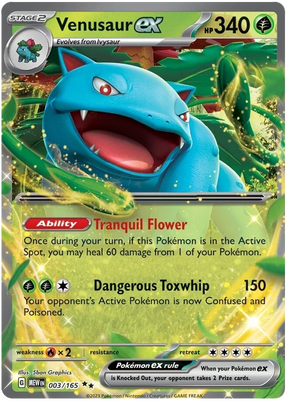 Venusaur ex 151 Single Pokemon Card