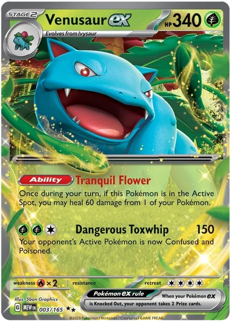 Venusaur ex 151 Single Pokemon Card