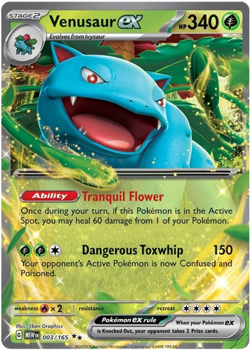 pokemon sv 151 card list price Venusaur ex - 198/165 198 make new pals Pokemon Scarlet & Violet 151