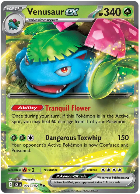 Venusaur ex Stellar Crown Pokemon Single Card 001/142