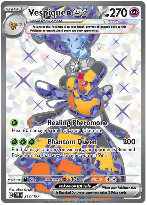 Vespiquen ex Full Art Obsidian Flames Single Pokemon Card