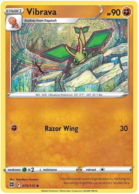 Vibrava Brilliant Stars Pokemon Card Singles 075/172