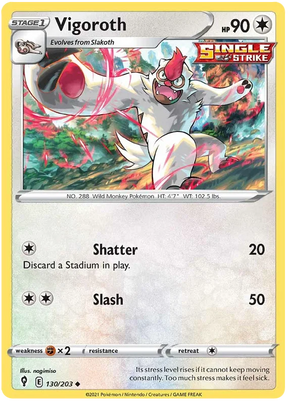 Vigoroth 130/203 - Pokemon TCG Evolving Skies card