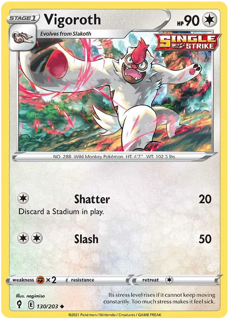 Vigoroth 130/203 - Pokemon TCG Evolving Skies card