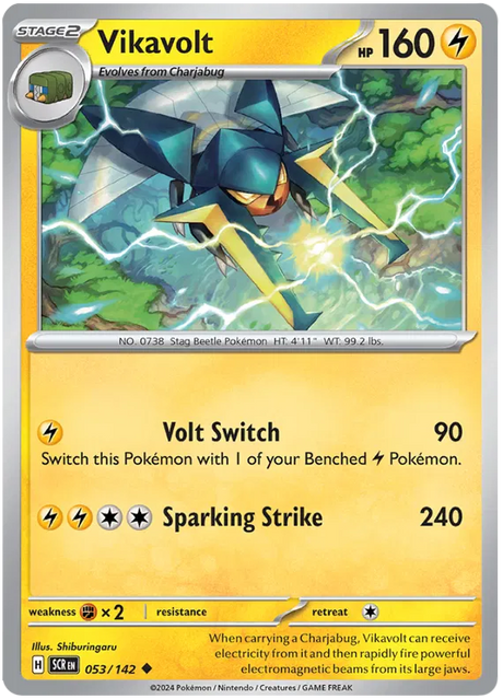 Vikavolt Stellar Crown Pokemon Single Card 053/142