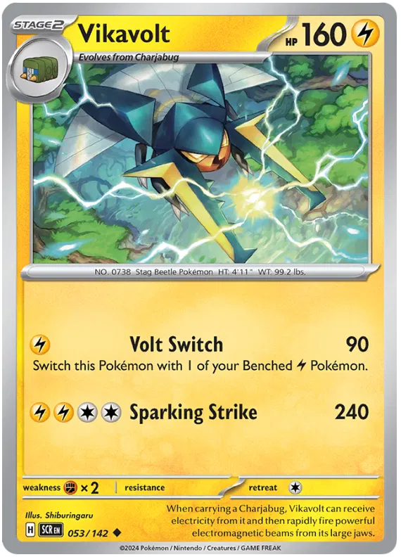 Vikavolt Stellar Crown Pokemon Single Card 053/142