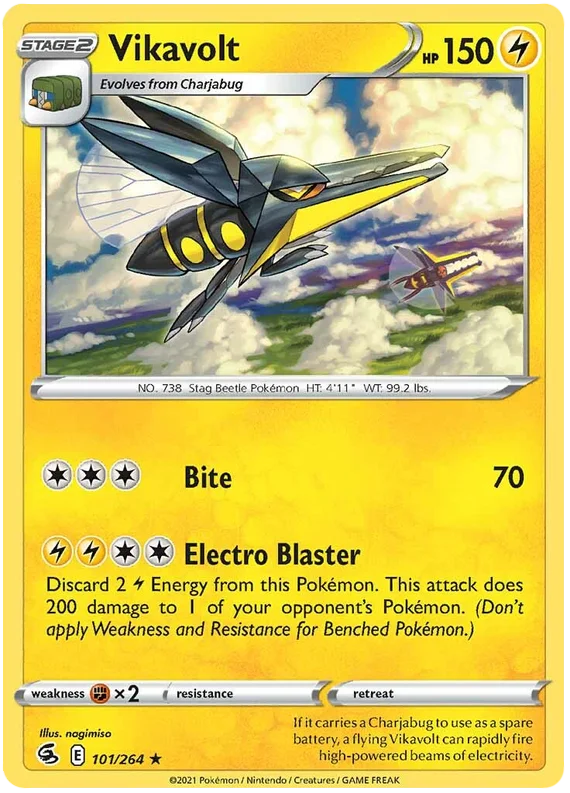 Vikavolt Fusion Strike Pokemon Card Singles 101/264