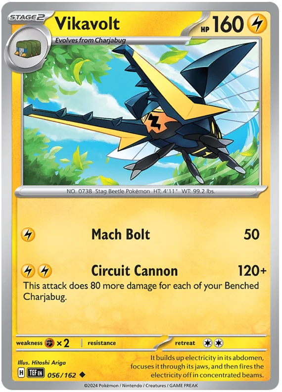 Vikavolt Temporal Forces Pokemon Single 056/162