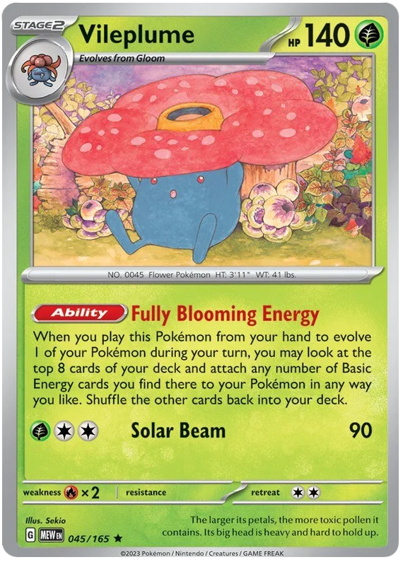 Vileplume 151 Single Pokemon Card