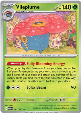 Vileplume 151 Single Pokemon Card