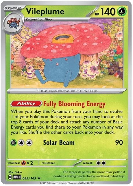 Vileplume 151 Single Pokemon Card