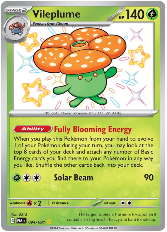 Vileplume Paldean Fates Pokemon Card Single 094/091