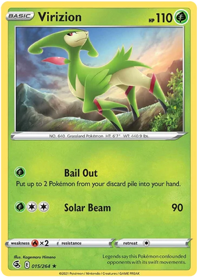 Virizion Fusion Strike Pokemon Card Singles 015/264