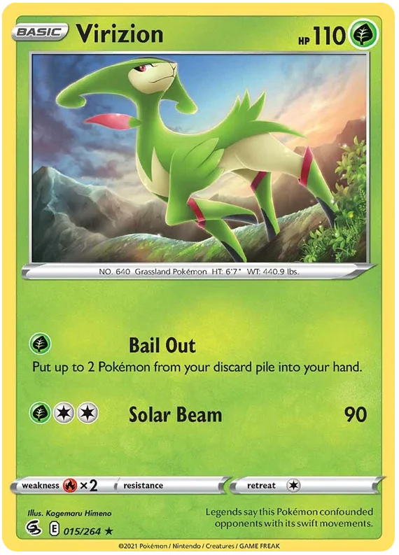 Virizion Fusion Strike Pokemon Card Singles 015/264