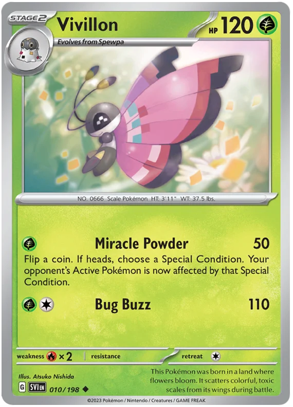 Vivillon Scarlet & Violet Base Set Pokemon Card Single