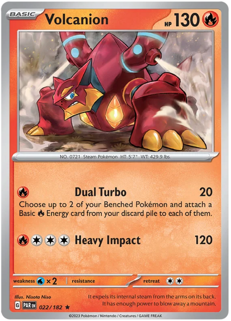 Volcanion Paradox Rift Single Pokemon Card 022/182