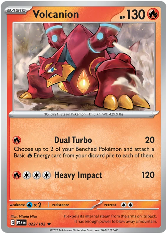 Volcanion Paradox Rift Single Pokemon Card 022/182