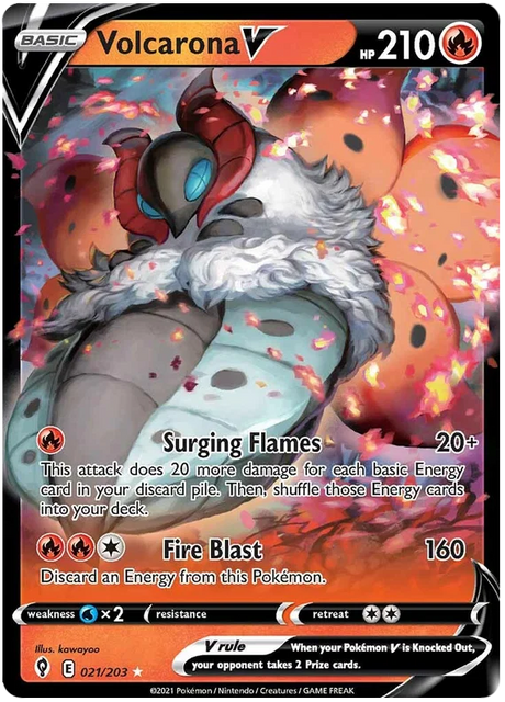 Volcarona V 021/203 - Pokemon TCG Evolving Skies card