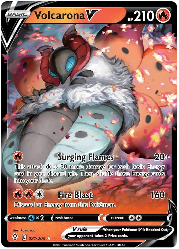Volcarona V 021/203 - Pokemon TCG Evolving Skies card