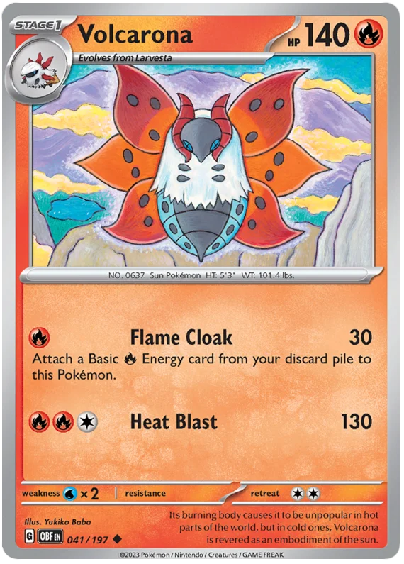 Volcarona Obsidian Flames Single Pokemon Card