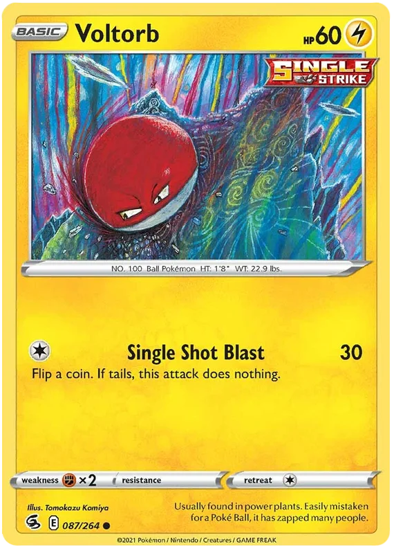 Voltorb Fusion Strike Pokemon Card Singles 087/264