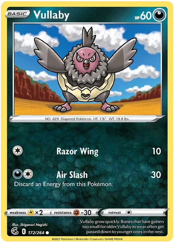 Vullaby Fusion Strike Pokemon Card Singles 172/264