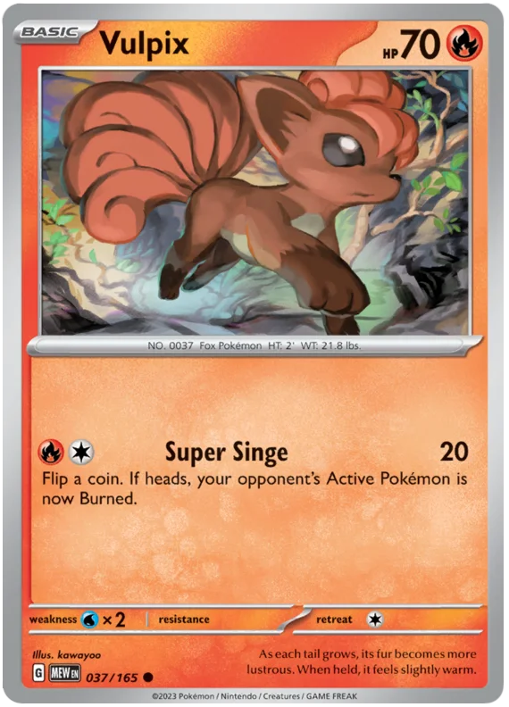 Vulpix 151 Single Pokemon Card