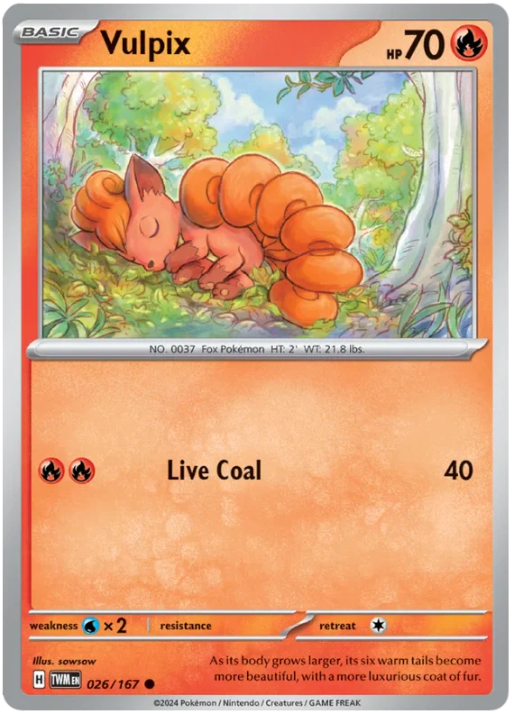 Vulpix Twilight Masquerade Pokemon Single 026/167