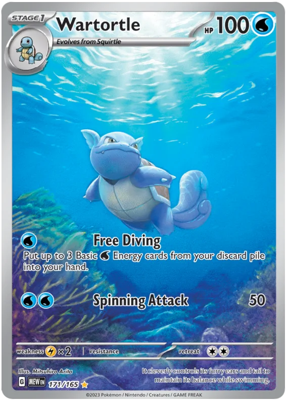 Wartortle Illustration Rare 151 Single Pokemon Card