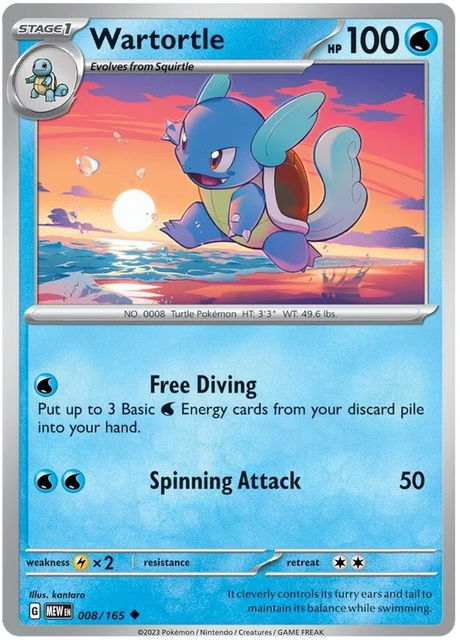 Wartortle 151 Single Pokemon Card