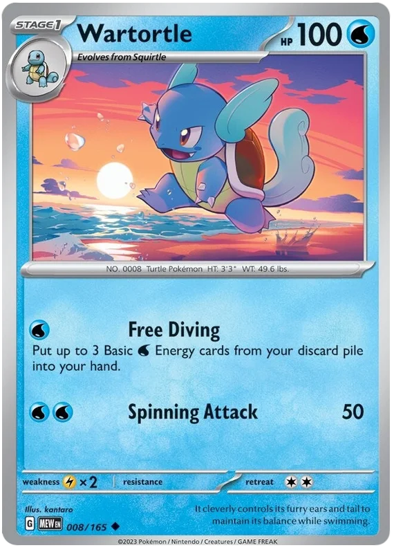 Wartortle 151 Single Pokemon Card