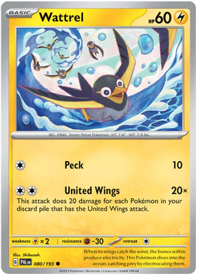 Wattrel 080 Paldea Evolved Single Pokemon Card