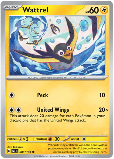 Wattrel 080 Paldea Evolved Single Pokemon Card