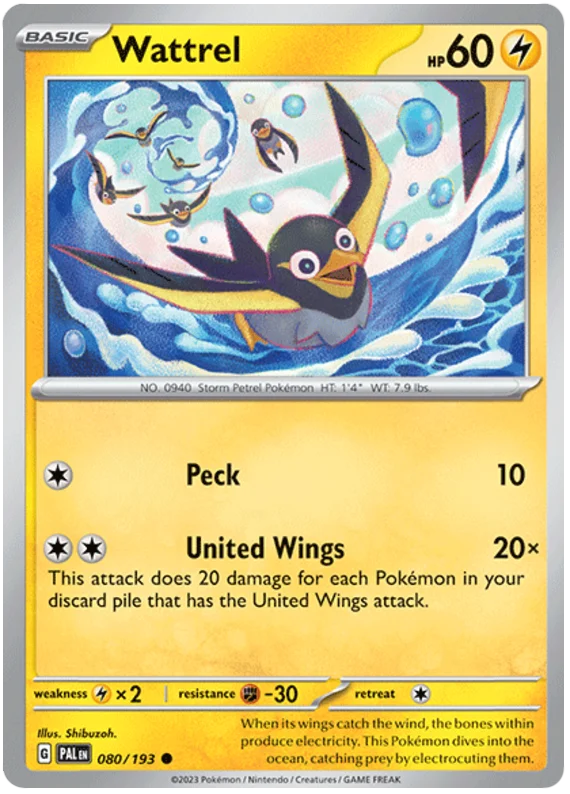 Wattrel 080 Paldea Evolved Single Pokemon Card
